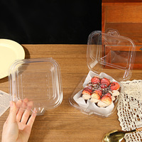 Boîte d'emballage transparente personnalisable de qualité alimentaire pour gâteau carré au tiramisu, mousse, sandwich