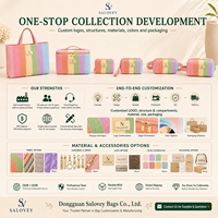Pochette cosmétique en tricot arc-en-ciel avec logo personnalisé, sac à maquillage rayé coloré, trousse de toilette de voyage, organiseur de beauté OEM ODM