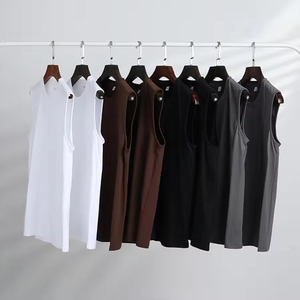 เสื้อกล้ามคอกลมสีขาวคุณภาพสูงสำหรับผู้ชาย แบบเรียบง่าย สไตล์ลำลอง ทรงโอเวอร์ไซส์ รับสกรีนโลโก้ - Product Image 1