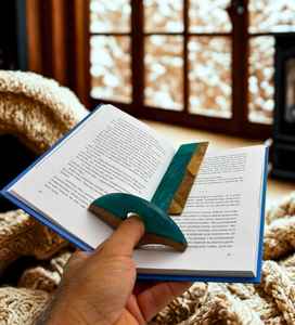 Porte-page en résine et en bois pour livres, léger, durable, élégant, outil de lecture idéal pour les journaux, les romans et les livres d'étude - Product Image 1