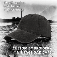 Casquettes de baseball en coton lavé avec logo brodé personnalisé, casquettes de baseball vierges vintage délavées, casquettes de papa