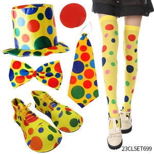 Nuevo colorido cabeza explosiva payaso <span class=keywords><strong>peluca</strong></span> payaso Halloween payaso zapatos, corbatas, conjunto de ropa de nariz roja pequeña - Product Image 4