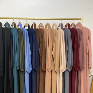 6673# Latest Modest Ramadan Dress Simplicity Casual Versatile Islamic Dubai Abaya Women Muslim Dress 13 Colors - Product Image 6