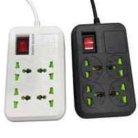 DENIXIIII Cuatro interruptores universales con enchufe de 2500W - Toma de corriente de uso general para teléfonos móviles, computadoras y uso doméstico