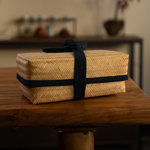 Handmade Bamboo Woven Storage <b>Box</b> Rectangle With Straps For Tea Packaging Craft <b>Gift</b> - Product Image 4