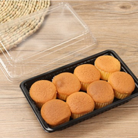 Boîtes d'emballage rectangulaires en plastique scellées de qualité alimentaire pour la vente en gros, idéales pour les beignets, gâteaux, rouleaux, pâtisseries et pains