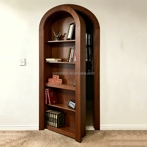 <span class=keywords><strong>Porte</strong></span> de bibliothèque dissimulée en bois naturel avec arche pour bureau et chambre à coucher - Product Image 3