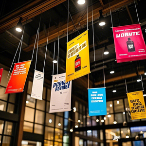 Chất Lượng Cao Tùy Chỉnh Dual-Hai Mặt PVC Vinyl Vuông Treo Biểu Ngữ Thiết Kế Di Động Cho Quảng Cáo - Product Image 2