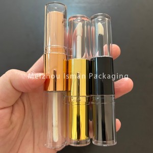 Tube de rouge à lèvres rose double embout ISMAN, stick correcteur 2-en-1, emballage baume à lèvres, conteneur vide en plastique pour brillant à lèvres 4ml 10ml - Product Image 3