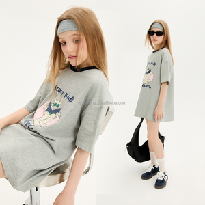 فستان بنات قابل للتخصيص، ملابس أطفال بطباعة كرتونية رائعة، فستان تي شيرت قطني، زي صيفي غير رسمي - Product Image 4