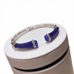 Beautiful 925 <b>Silver</b> Rhodium Plated Vintage Luxury Zircon Full Paved <b>Cuff</b> Bangle for Women Party Jewelry - Product Image 1