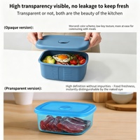 Multicolor siliconen diepvriesbakjes met ventilatieklep, draagbaar, luchtdicht, rechthoekig design, geschikt voor levensmiddelen.
