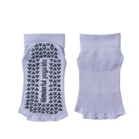 Chaussettes de yoga à 5 orteils ouvertes, antidérapantes, courtes, sans couture, en coton/polyester/spandex, pour femmes, pour le printemps et le sport