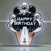 Présentoir à Bouteille de Champagne LED Personnalisé en Forme de Ballon, Glorificateur Joyeux Anniversaire pour Décoration de Soirée en Boîte de Nuit