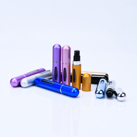 Mini vaporisateur de parfum portable en aluminium argenté, doré, bleu, violet, rechargeable, flacon vide 5ml 8ml