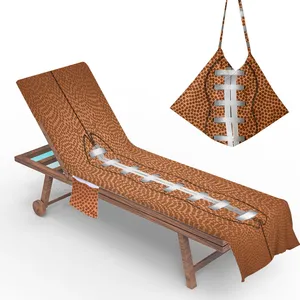 Moda avrupa amerikan yaz plaj sandalyesi kapağı fabrika özel spor beyzbol futbol serisi plaj havlusu sandalye örtüsü