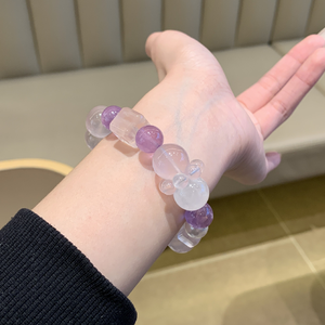 Pulsera de Amatista Natural, Diseño Original Más Vendido <span class=keywords><strong>para</strong></span> el Año del Fuego Morado, Cuarzo Rosa <span class=keywords><strong>para</strong></span> la Buena Fortuna, Venta al Por Mayor - Product Image 4