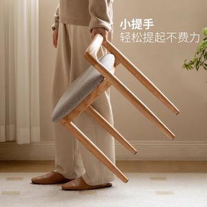 Dressing Stool Solid Wood <b>Makeup</b> Chair Soft Seat 42cm Height Oak Living Room Furniture - Product Image 3