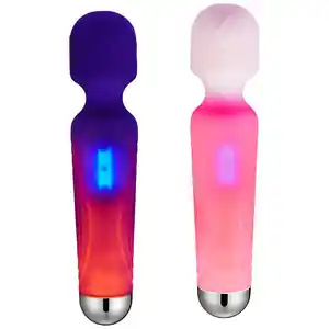 Xách Tay Mini Không Dây Đầy Màu Sắc LED Ánh Sáng AV Wand Massager Vibrator Có Thể Sạc Lại Clit Kích Thích Cho Phụ Nữ Dành Cho Người Lớn Quan Hệ Tình Dục