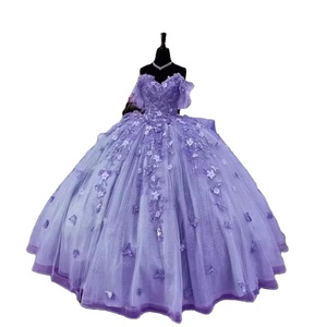 S3547F Envío Directo Nuevo <span class=keywords><strong>Vestido</strong></span> <span class=keywords><strong>de</strong></span> Noche para Boda con Hombros Descubiertos y Apliques Tridimensionales, <span class=keywords><strong>Vestido</strong></span> Hinchado para Fiesta <span class=keywords><strong>de</strong></span> Cumpleaños <span class=keywords><strong>de</strong></span> Adultos - Product Image 1