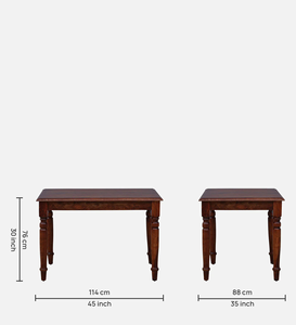 Sheesham <b>Wood</b> Polished 4 Seater Dining <b>Table</b> Set with Chairs <b>Solid</b> <b>Wood</b> Furniture Modern Home Dining Room Restaurant - Product Image 4