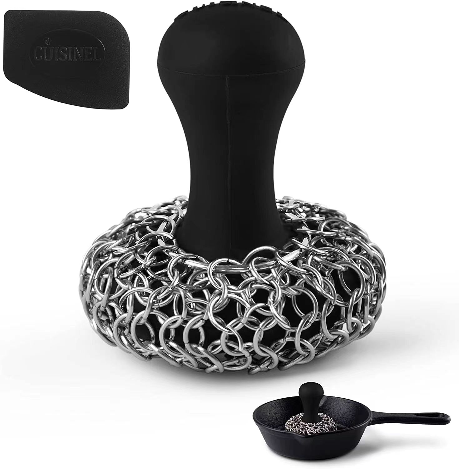 Новый дизайн, силиконовая вставка из нержавеющей стали 316, скребок для чистки цепи из чугуна