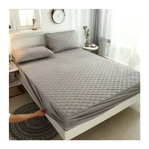 70gsm 100% Polyester Ultrasonik Quilt Designer Bed Comfort Set dengan TPU Waterproof Pelindung Kasur Datar