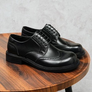 Chaussures habillées de luxe Goodyear Oxford pour hommes en cuir de veau, à lacets, bout rond, pour le bureau et les occasions spéciales, semelle extérieure en caoutchouc - Product Image 3