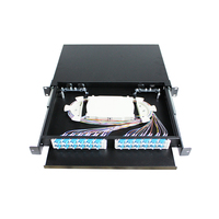 Panel Patch adaptor sudut dupleks LC Sm tipe dudukan rak 19 "1U 24 port