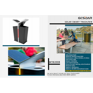 GCSOAR Solar Energy Smart Garbage Bin with <b>Hands</b> <b>Free</b> Opening Waste Compression Wireless Fill Monitoring Model WYB2010 - Product Image 5