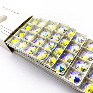 Piedras de Cristal Sueltas Rivoli de 16 mm, Cristal <span class=keywords><strong>AB</strong></span> para Coser, con <span class=keywords><strong>2</strong></span> Agujeros, Topacio 5A, la Mejor Calidad, 12 Facetas, Forma Elegante - Product Image 5