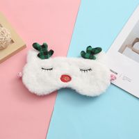 CHIQUE Nouveau masque pour les yeux en peluche de Noël, motif de cerf de dessin animé, mignon, pour dormir, cerf, certifié CE, multi-âges, polyester/rayonne/lin