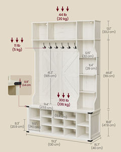 مجموعة منظم تخزين الأحذية ومعطف VASAGLE مع 6 خطافات 3 في 1 شجرة قاعات متعددة الوظائف - Product Image 3