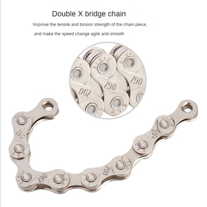 โซ่เหล็กเปลี่ยนเกียร์โซ่เดียว8/9/10/11/12สำหรับแข่งจักรยานเสือภูเขาถนนจักรยาน E-BIKE MTB เงิน/ทอง - Product Image 2