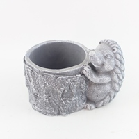 Pots à fleurs en ciment faits à la main, design minimaliste, petits, noirs, hauts et ronds, pour décoration intérieure de Pâques, vase à fleurs pour jardin et maison