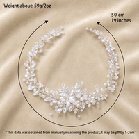 Serre-tête de mariée de luxe en strass argentés et cristaux, fait main, avec perles, peigne à cheveux floral flexible pour mariées