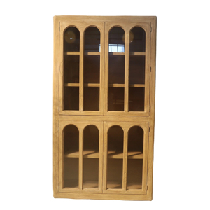 2023 מוכר פופולרי בסגנון אירופה סגנון עץ זכוכית מוצק ארון סלון - Product Image 1