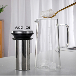 Macchina per caffè freddo e infusore per tè con caraffa di vetro resistente al calore ad alto borosilicato con filtro rimovibile in acciaio inossidabile - Product Image 4