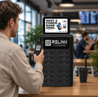 Estación de Alquiler de Baterías Compartidas con Código QR Relink de 12 Ranuras, con Baterías de 8000 mAh para Restaurantes, Cafeterías y Espacios Comerciales
