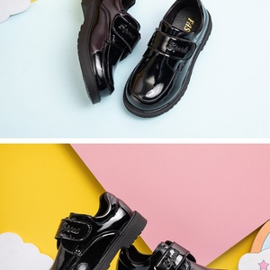 Cheap Pu Leather Boy School Black <strong>Slip</strong> <strong>on</strong> Walking Platform Casual Comfortable Children Dress Shoes - Product Image 4