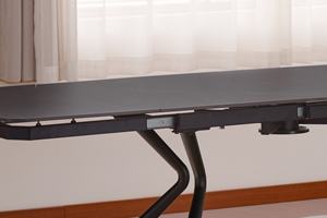 Table à manger extensible à succès en 2025 avec plateau en pierre frittée et pieds en métal thermolaqué, rotation ext. - Product Image 6