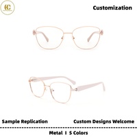 Gafas Ópticas Metálicas de Estilo Conciso Personalizables con Patillas de Acetato 3D, Monturas Duraderas para Uso Diario OEM/ODM