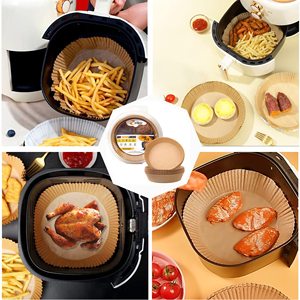 Doublures en papier jetables imperméables pour friteuse à air, 6,3 et 7,9 pouces, 100 pièces, emballage personnalisé, pour usage alimentaire moderne, avec logo personnalisé - Product Image 4