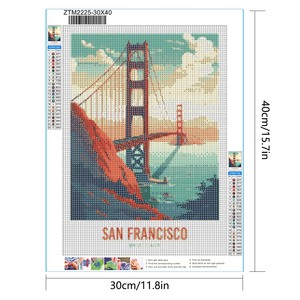 Pintura de paisaje, Kits de pintura de diamantes completos, bricolaje, edificios <span class=keywords><strong>famosos</strong></span> para adultos, pintor de diamantes, decoración de arte de pared para el hogar, regalo - Product Image 1