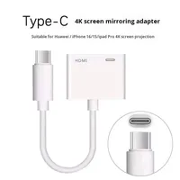 Convertisseur vidéo 2 en 1 Type-C vers 4K avec charge rapide PD pour ordinateur portable, téléphone, tablette, projecteur et moniteur