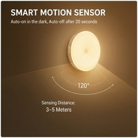 Lumière à détecteur de mouvement rechargeable, 3000K blanc chaud, lumière LED magnétique de nuit, type C, pour placard, armoire, couloir