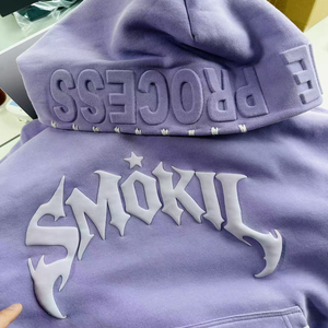 Sudadera con Capucha de Alta Calidad, Oversize, 100% Algodón French Terry, con Estampado 3D, Estilo Urbano, Sudadera Gruesa con Relieve para Hombre - Product Image 1