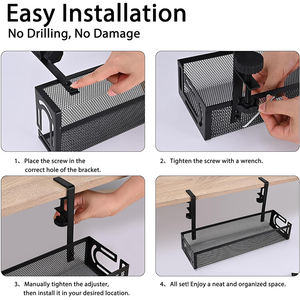 Organisateur de stockage de plateau de tiroir de bureau organisateur de câble de bureau en métal avec la charge sans fil pour <span class=keywords><strong>Tesk</strong></span> - Product Image 2