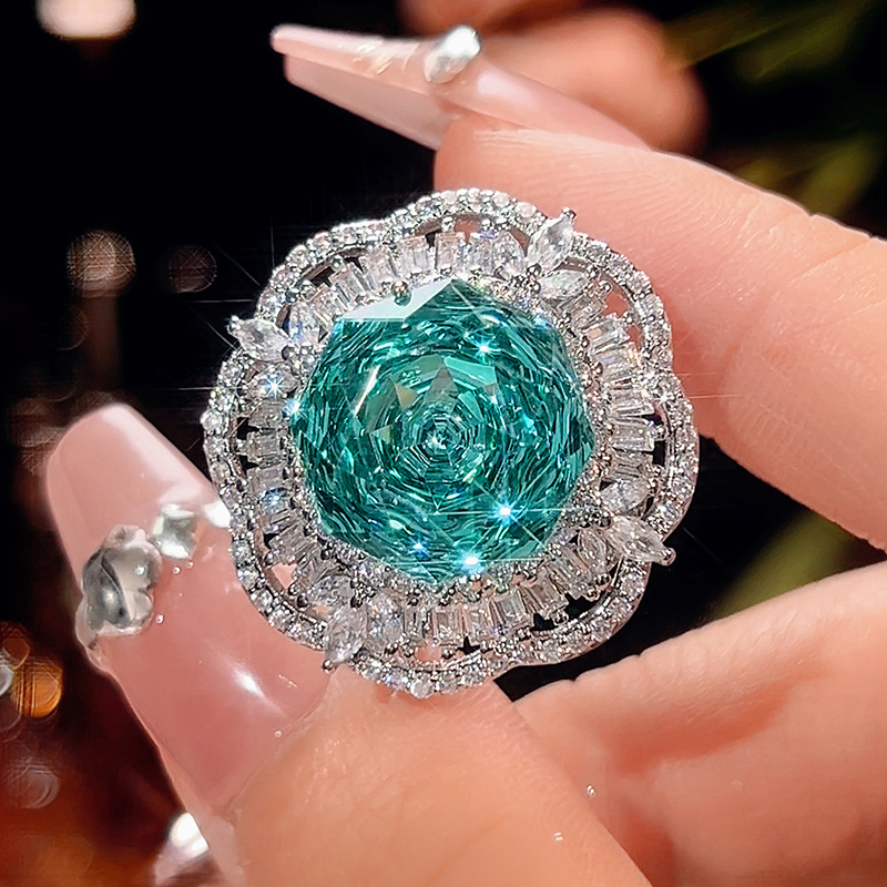 bague verte Parra taille ouverte