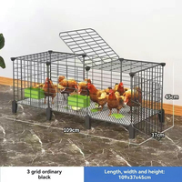 Cage en fil de fer galvanisé pour poulailler 109x37x45cm avec plateau à déjections amovible, enclos multi-niveaux pour canards et lapins pour l'élevage domestique